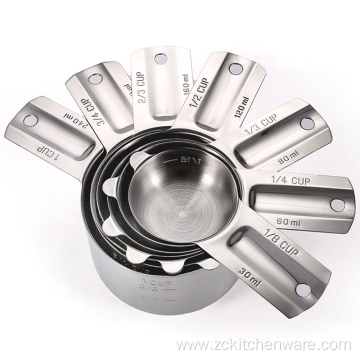Stackable Large 6 Stainless Steel Measuring Cups Set